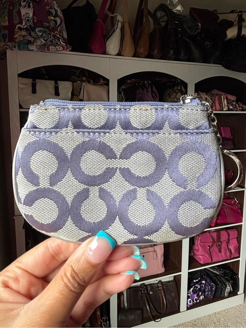 🪙💜COACH Ashley Pleated Op Art Coin Purse💜🪙